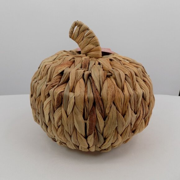 Ashland Heirloom Harvest Woven Rattan Pumpkin Tabletop Home Decoration Brown New - Picture 3 of 10